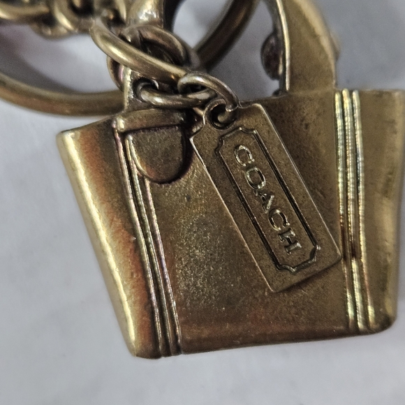 Coach Brass Handbag Charm Pendant Keychain Vintage - Picture 2 of 9